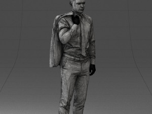 000146 Stylish Businessman Holding Jacket 0709 3dp Modèles 3D en vedette