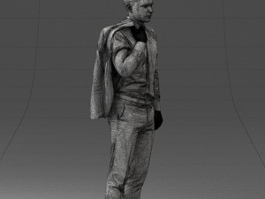 000146 Stylish Businessman Holding Jacket 0709 3dp Modèles 3D en vedette