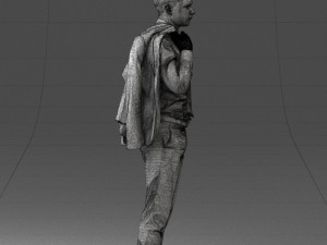 000146 Stylish Businessman Holding Jacket 0709 3dp Modèles 3D en vedette