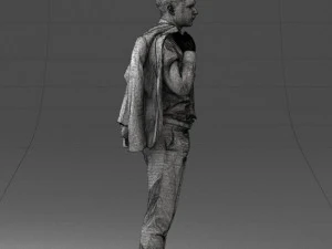 000146 Stylish Businessman Holding Jacket 0709 3dp 3D Print Model
