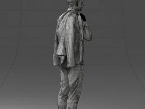 000146 Stylish Businessman Holding Jacket 0709 3dp 3D Print Model