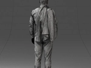 000146 Stylish Businessman Holding Jacket 0709 3dp 3D Print Model