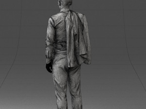 000146 Stylish Businessman Holding Jacket 0709 3dp Modèles 3D en vedette
