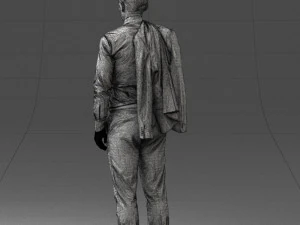 000146 Stylish Businessman Holding Jacket 0709 3dp 3D Print Model