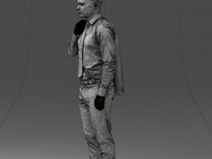 000146 Stylish Businessman Holding Jacket 0709 3dp Modèles 3D en vedette