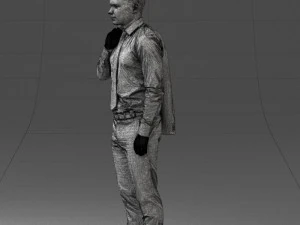 000146 Stylish Businessman Holding Jacket 0709 3dp 3D Print Model