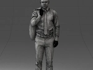 000146 Stylish Businessman Holding Jacket 0709 3dp 3D Print Model
