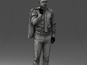 000146 Stylish Businessman Holding Jacket 0709 3dp Modèles 3D en vedette