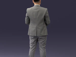 000147 Businessman in Grey Suit 0709 3D Model