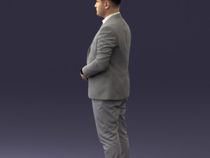 000147 Businessman in Grey Suit 0709 Model 3D