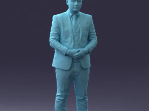000147 Businessman in Grey Suit 0709 3D Model