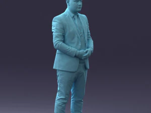 000147 Businessman in Grey Suit 0709 3D Model