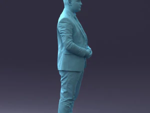 000147 Businessman in Grey Suit 0709 3D Model