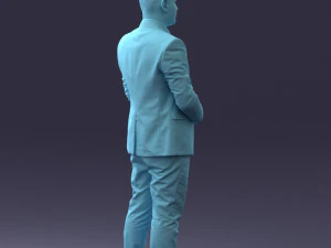 000147 Businessman in Grey Suit 0709 3D Model