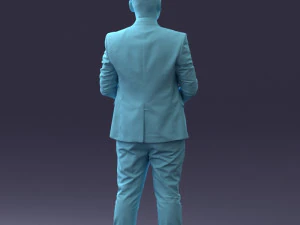 000147 Businessman in Grey Suit 0709 3D Model