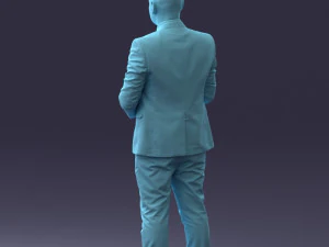 000147 Businessman in Grey Suit 0709 3D Model