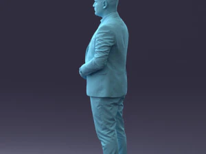 000147 Businessman in Grey Suit 0709 3D Model