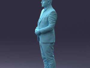 000147 Businessman in Grey Suit 0709 3D Model