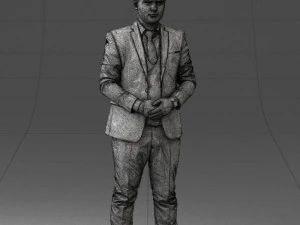000147 Businessman in Grey Suit 0709 3D Model