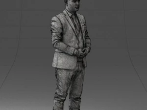 000147 Businessman in Grey Suit 0709 3D Model