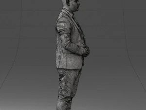 000147 Businessman in Grey Suit 0709 3D Model