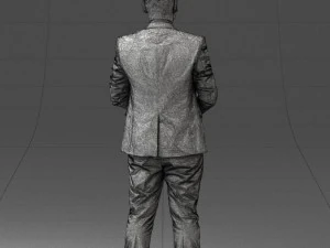 000147 Businessman in Grey Suit 0709 3D Model