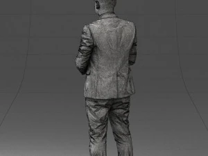 000147 Businessman in Grey Suit 0709 3D Model