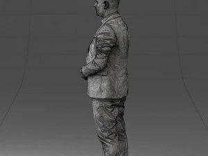 000147 Businessman in Grey Suit 0709 3D Model