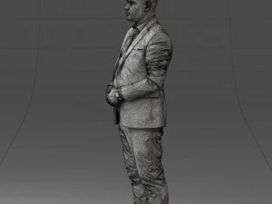 000147 Businessman in Grey Suit 0709 3D Model