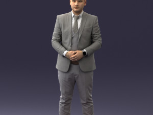 000147 Businessman in Grey Suit 0709 3dp Modelo de impresión 3D