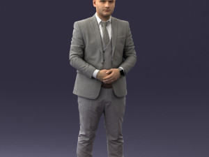 000147 Businessman in Grey Suit 0709 3dp Modelo de impresión 3D