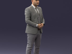 000147 Businessman in Grey Suit 0709 3dp Modelo de impresión 3D