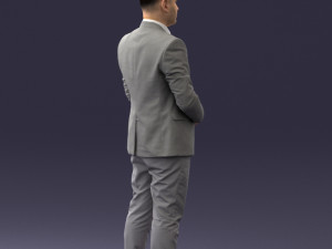 000147 Businessman in Grey Suit 0709 3dp Modelo de impresión 3D