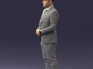 000147 Businessman in Grey Suit 0709 3dp Modelo de impresión 3D