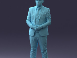 000147 Businessman in Grey Suit 0709 3dp Modelo de impresión 3D