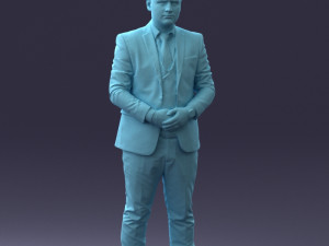 000147 Businessman in Grey Suit 0709 3dp Modelo de impresión 3D
