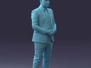 000147 Businessman in Grey Suit 0709 3dp Modelo de impresión 3D