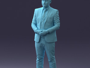 000147 Businessman in Grey Suit 0709 3dp Modelo de impresión 3D