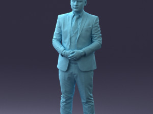 000147 Businessman in Grey Suit 0709 3dp Modelo de impresión 3D