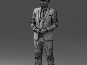 000147 Businessman in Grey Suit 0709 3dp Modelo de impresión 3D