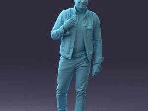 000149 Casual Man in Denim Outfit with Backpack 0711 3dp 3D Print Model