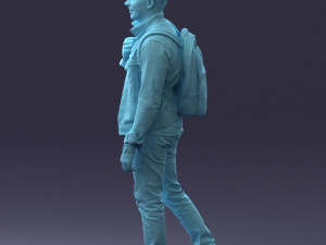 000149 Casual Man in Denim Outfit with Backpack 0711 3dp 3Dプリントモデル