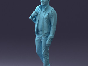000149 Casual Man in Denim Outfit with Backpack 0711 3dp 3Dプリントモデル