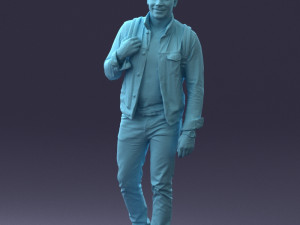 000149 Casual Man in Denim Outfit with Backpack 0711 3dp 3Dプリントモデル
