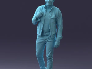 000149 Casual Man in Denim Outfit with Backpack 0711 3dp 3D Print Model