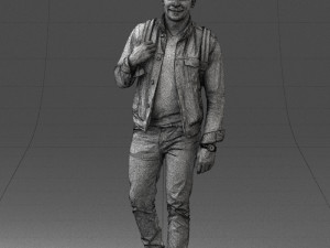 000149 Casual Man in Denim Outfit with Backpack 0711 3dp 3Dプリントモデル
