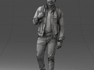 000149 Casual Man in Denim Outfit with Backpack 0711 3dp 3Dプリントモデル