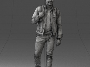 000149 Casual Man in Denim Outfit with Backpack 0711 3dp 3Dプリントモデル