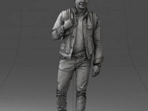 000149 Casual Man in Denim Outfit with Backpack 0711 3dp 3D Print Model