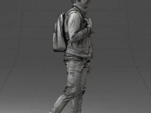 000149 Casual Man in Denim Outfit with Backpack 0711 3dp 3D Print Model